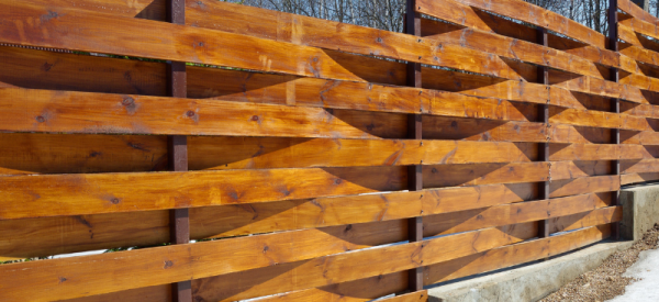 Custom horizonal cedar fence
